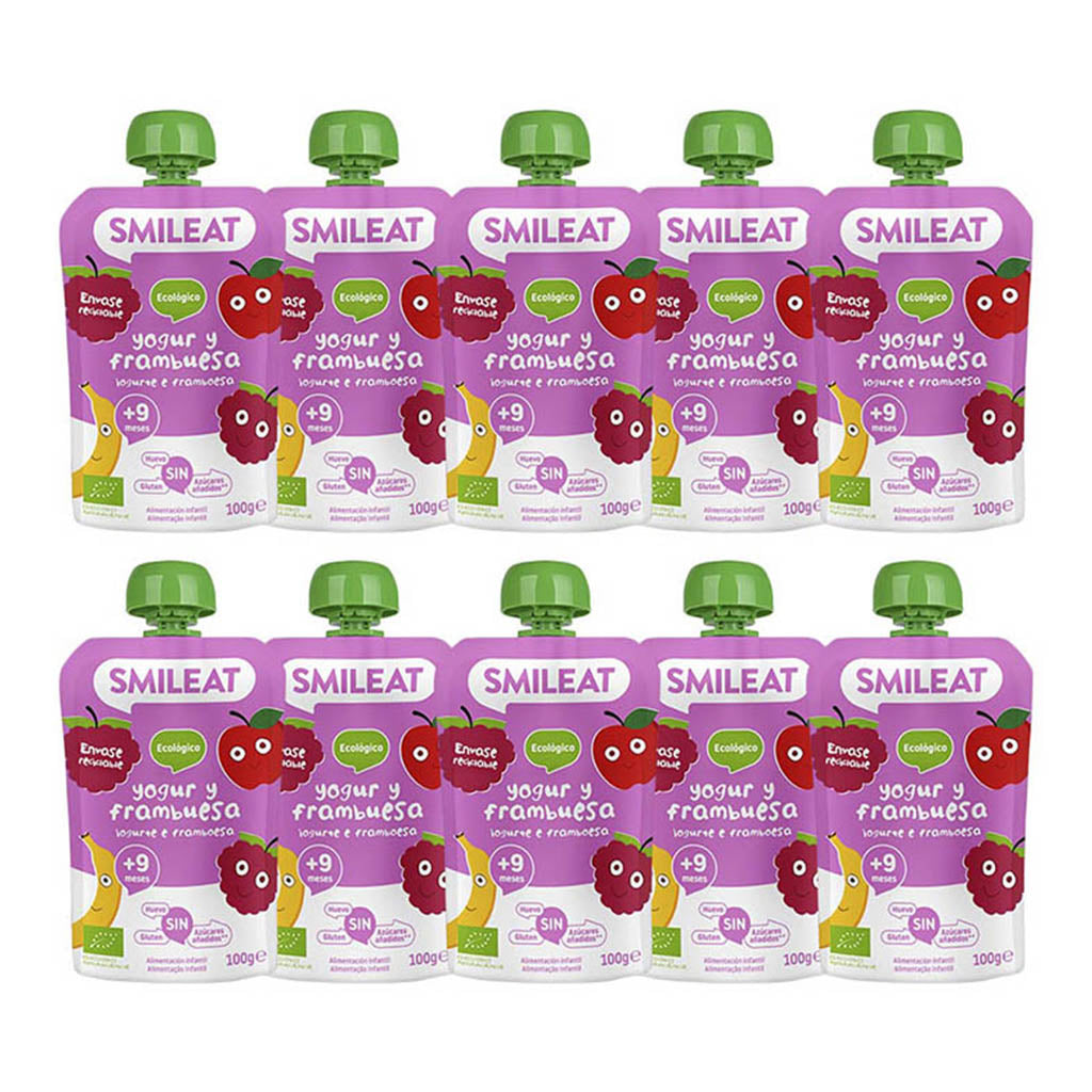 Pack of 10 pouches with Yogurt and Raspberry
