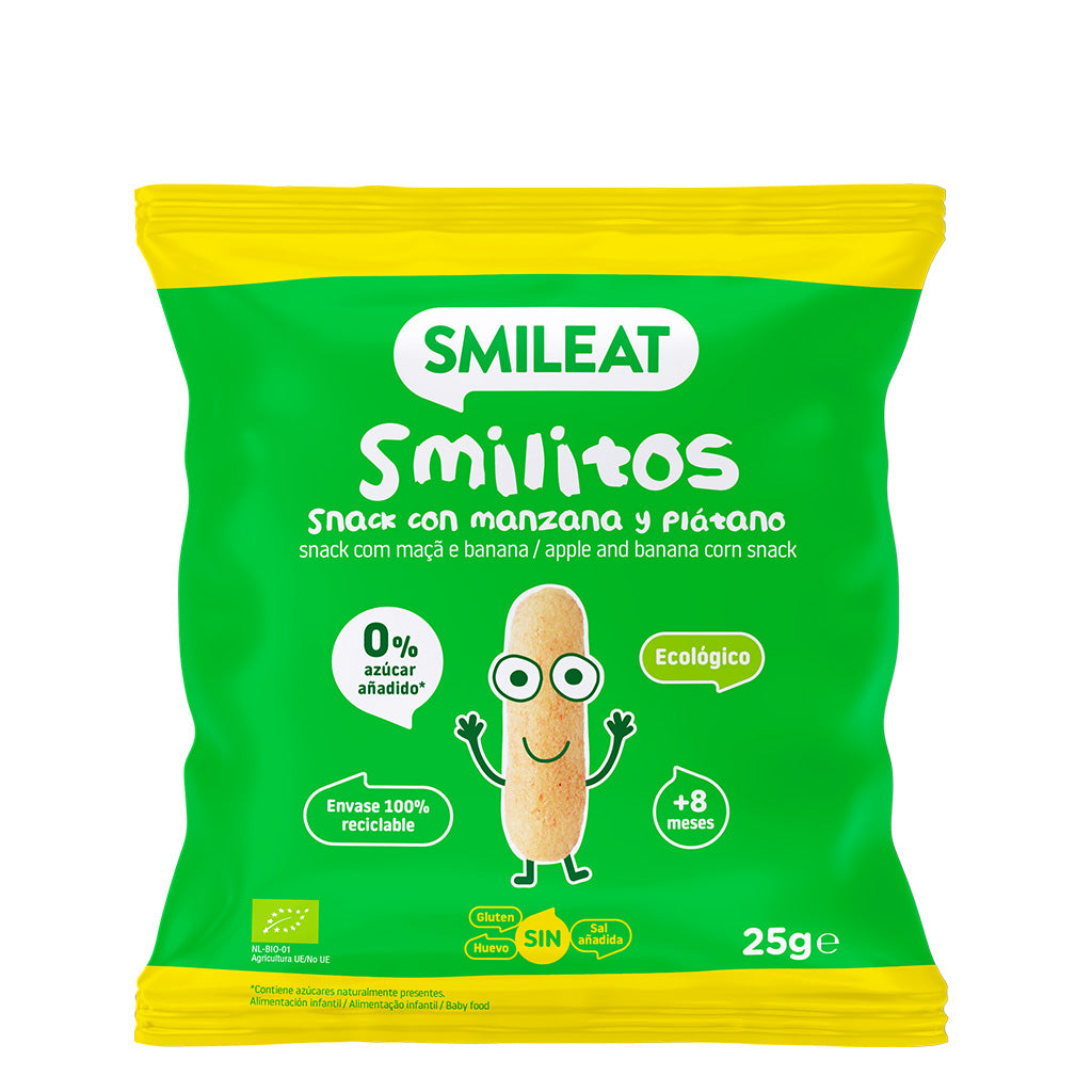Pack of 8 Smilites with Apple and Banana flavor.