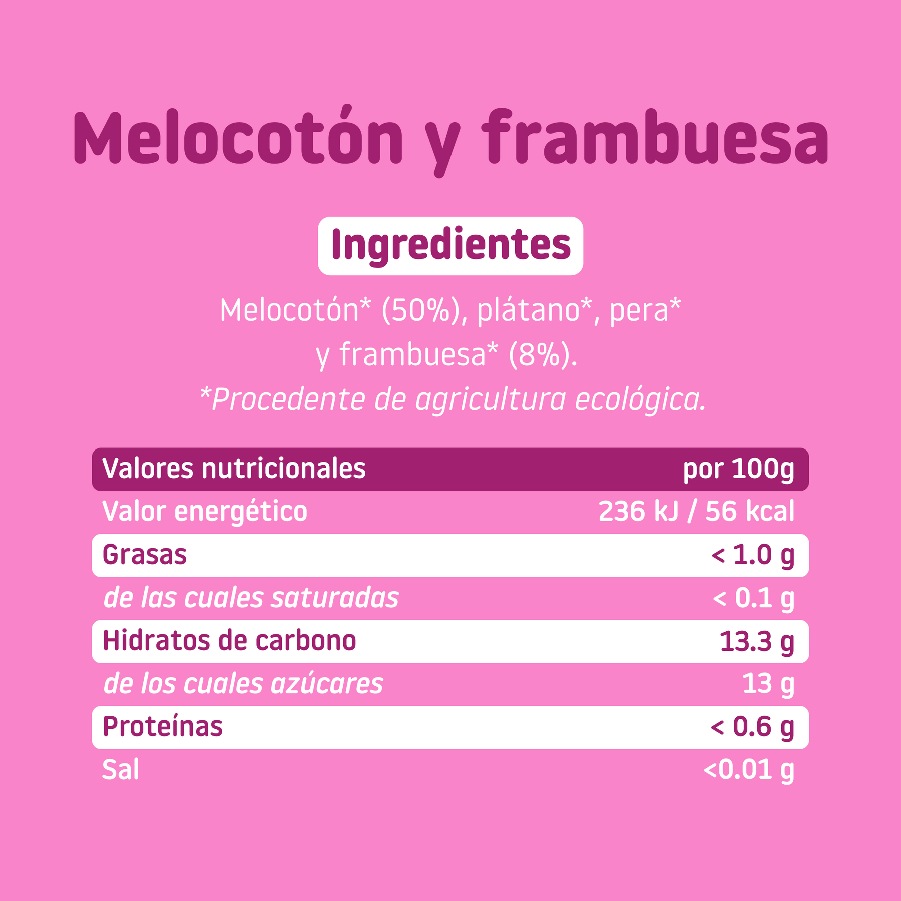 Tarrito de Melocotón y frambuesa