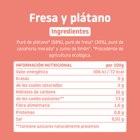 ingredientes pouch fresa y plátano