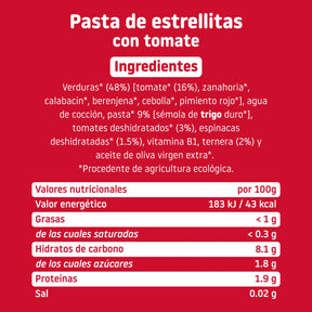 ingredientes tarrito de estrellitas con tomate